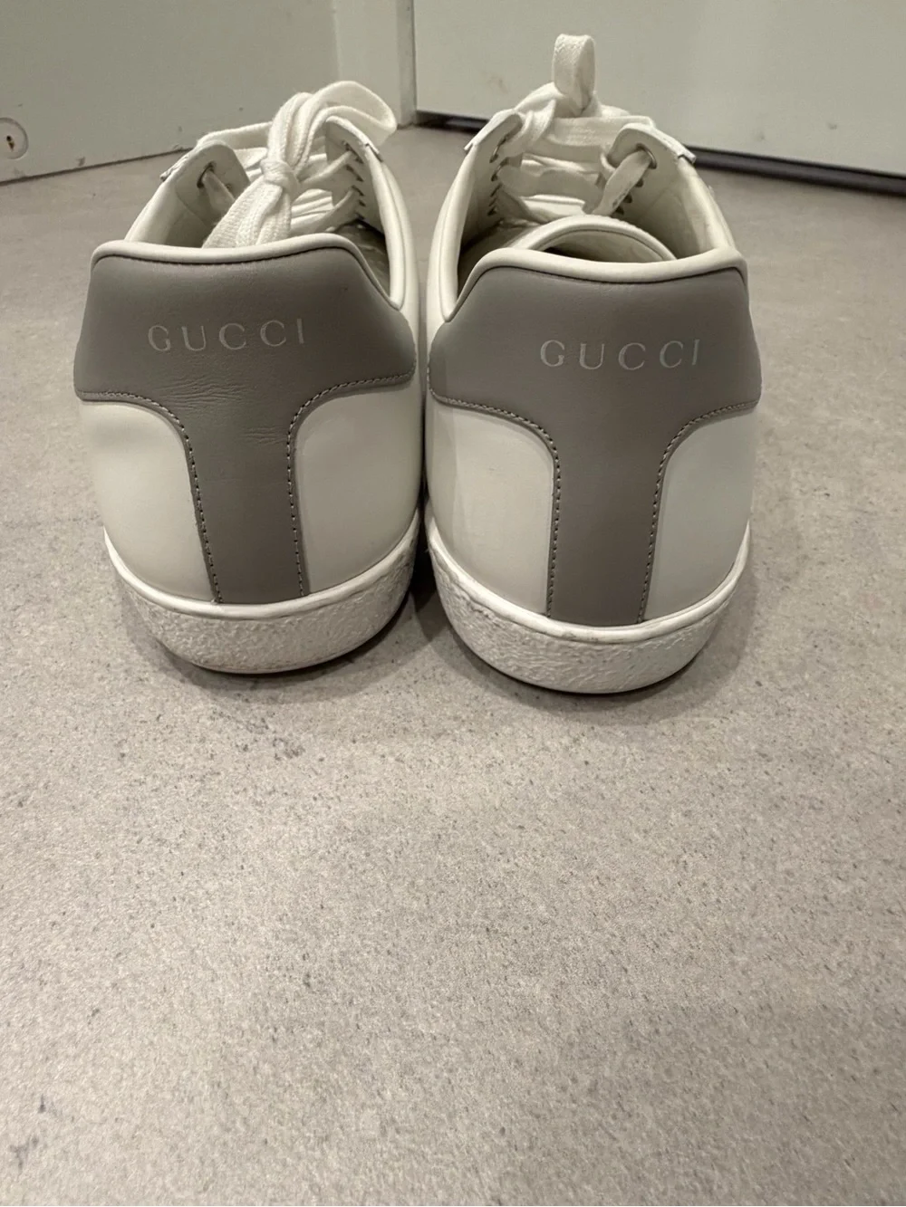 Gucci White Leather Perforated GG Logo Sneakers